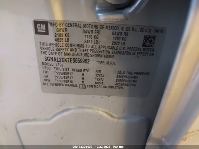 Chevrolet Captiva Sport 2ls 2014 3GNAL2EK7ES659962 Image 9