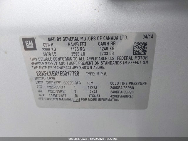 GMC Terrain Slt-1 2014 2GKFLXEK1E6317728 Image 9