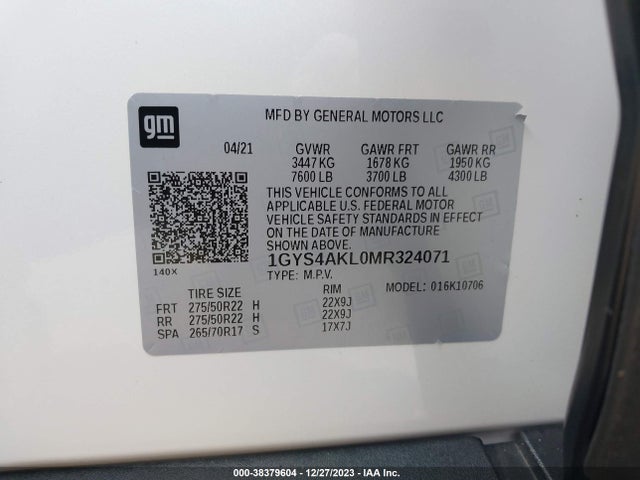 2021 CADILLAC ESCALADE 1GYS4AKL0MR324071 Photo 8