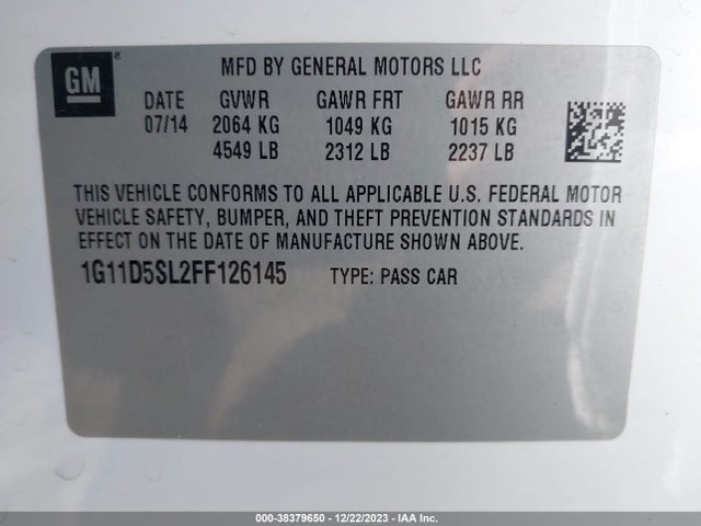 Chevrolet MALIBU 2LT 2015 1G11D5SL2FF126145 Image 9