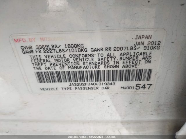 2012 MITSUBISHI LANCER JA32U2FU4CU019343 Photo 8