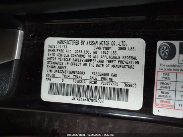 2014 NISSAN 370Z JN1AZ4EH3EM634003 Photo 8