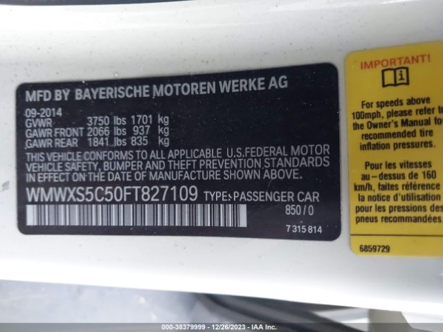 2015 MINI HARDTOP WMWXS5C50FT827109 Photo 8