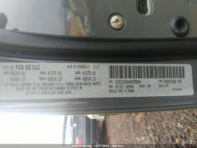 Dodge Challenger Sxt 2017 2C3CDZAG0HH635894 Image 9