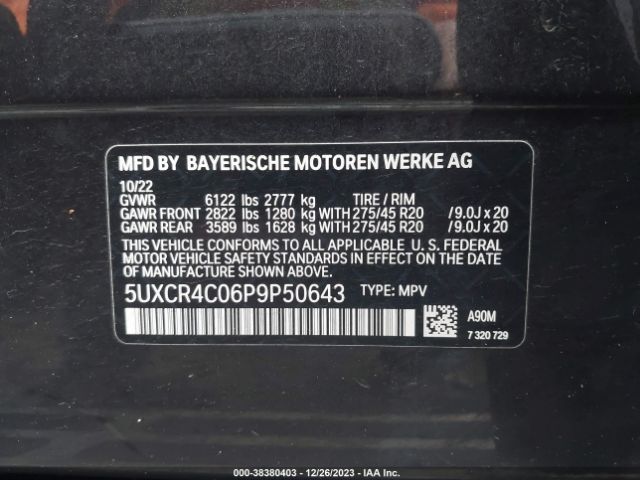 5UXCR4C06P9P50643 BMW X5 Sdrive40i