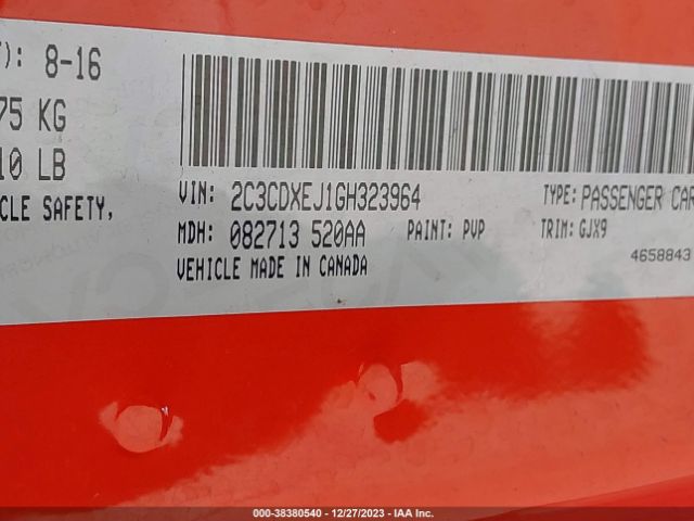 2C3CDXEJ1GH323964 Dodge Charger Srt 392