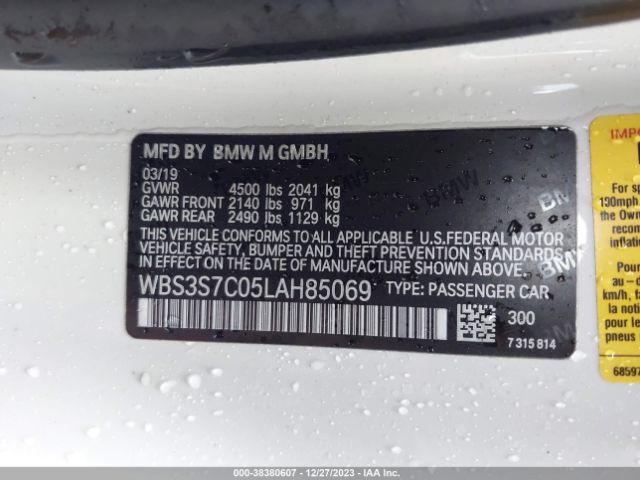 WBS3S7C05LAH85069 BMW M4 Cs