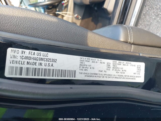 Dodge Durango Sxt Plus Rwd 2021 1C4RDHAG9MC825352 Image 9