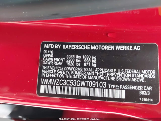 2016 MINI COUNTRYMAN WMWZC3C53GWT09103 Photo 8