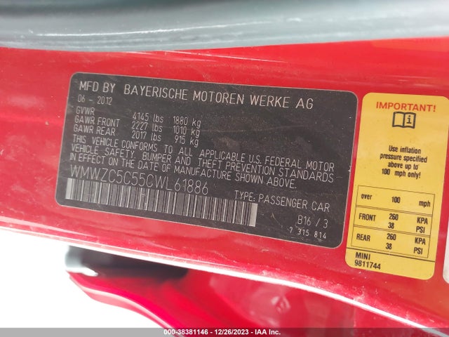 2012 MINI COOPER S COUNTRYMAN WMWZC5C55CWL61886 Photo 8