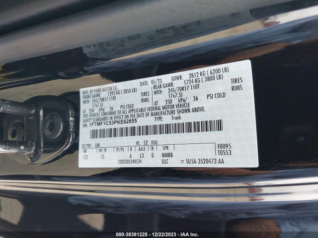 Ford F-150 Xl 2023 1FTMF1C53PKE62855 Image 9