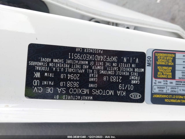 KIA FORTE FE 2019 3KPF24AD1KE079511 Image 9