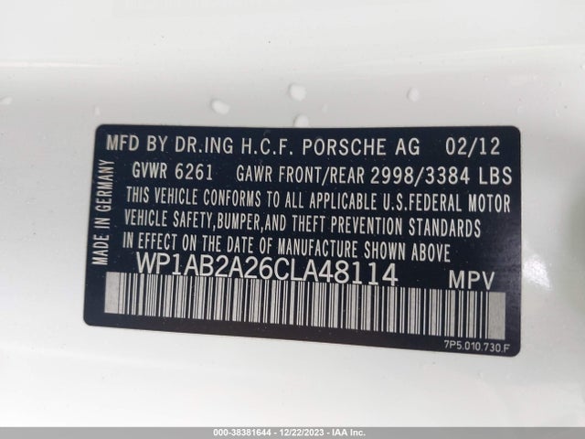 2012 PORSCHE CAYENNE WP1AB2A26CLA48114 Photo 8