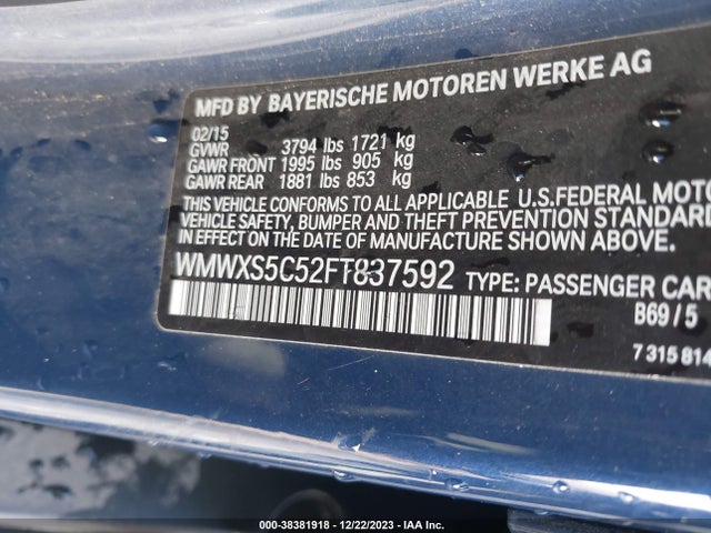 2015 MINI HARDTOP WMWXS5C52FT837592 Photo 8