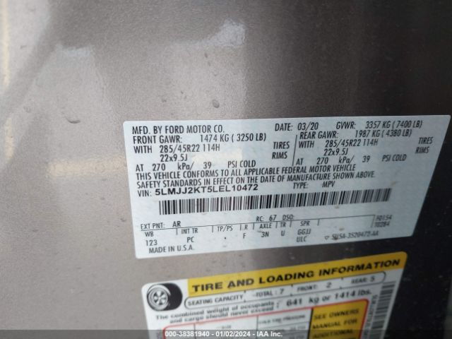 5LMJJ2KT5LEL10472 Lincoln Navigator Reserve