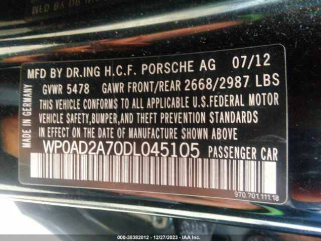2013 PORSCHE PANAMERA HYBRID WP0AD2A70DL045105 Photo 8