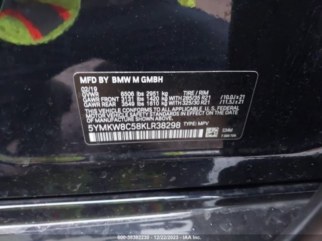 5YMKW8C58KLR38298 BMW X6 M