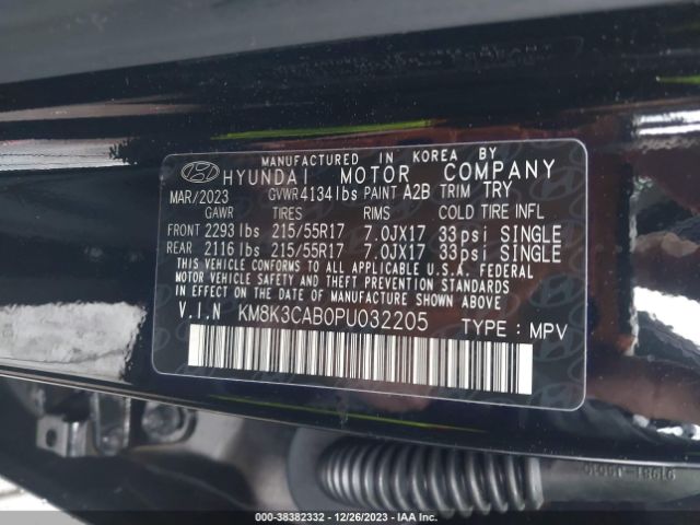 KM8K3CAB0PU032205 Hyundai Kona Sel