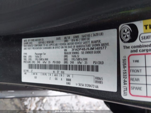 Ford FIESTA SE 2018 3FADP4BJ9JM140577 Image 9