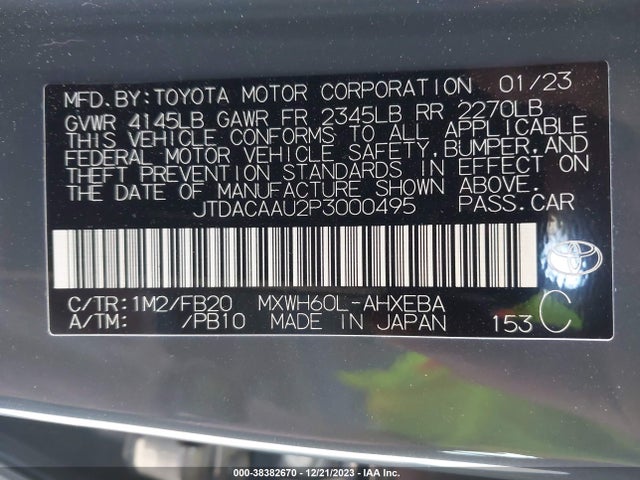 Toyota Prius Le 2023 JTDACAAU2P3000495 Image 9