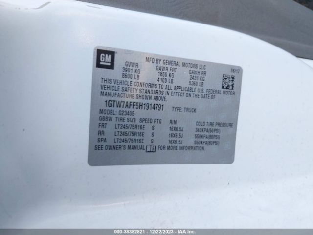 1GTW7AFF5H1914791 GMC Savana 2500 Work Van
