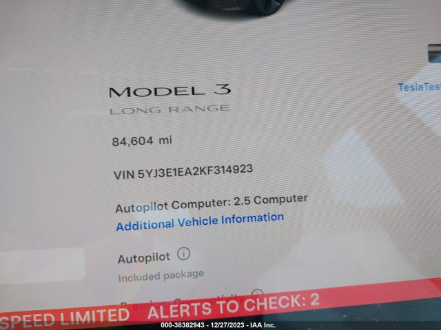 Tesla Model 3 Long Range/mid Range/standard Range/standard Range Plus 2019 5YJ3E1EA2KF314923 Image 7