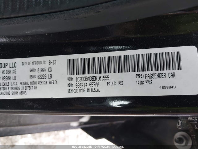 1C3CCBAG8EN101555 Chrysler 200 LX
