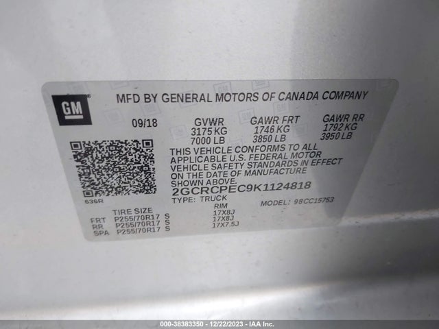 Chevrolet Silverado 1500 Ld Lt 2019 2GCRCPEC9K1124818 Image 9