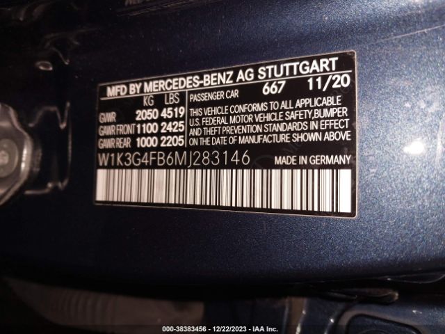 W1K3G4FB6MJ283146 Mercedes-Benz A 220 4matic