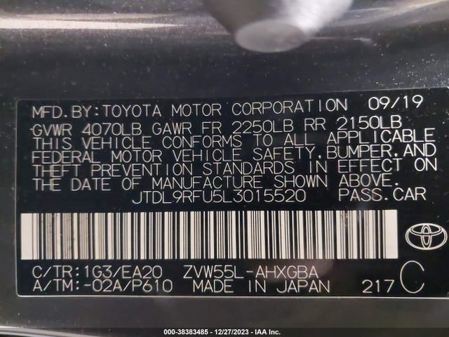 Toyota Prius Xle Awd-e 2020 JTDL9RFU5L3015520 Image 9