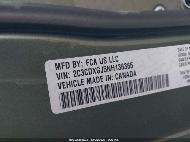 2C3CDXGJ5NH136365 Dodge Charger Scat Pack Widebody