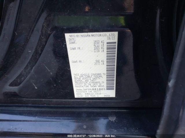 1N4AL3AP3FN881805 Nissan Altima 2.5/2.5 S/2.5 Sl/2.5 Sv