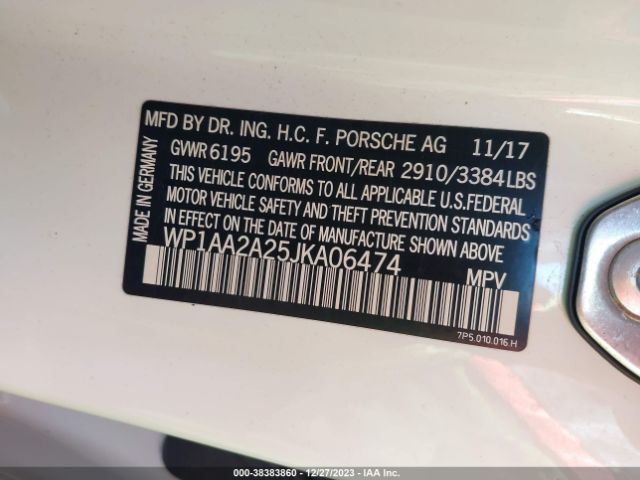 2018 PORSCHE CAYENNE WP1AA2A25JKA06474 Photo 8