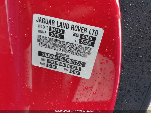 2014 JAGUAR F-TYPE SAJWA6FC0E8K01273 Photo 8