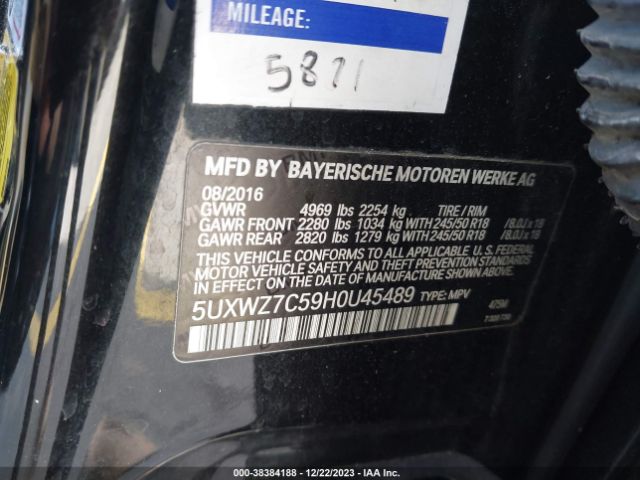5UXWZ7C59H0U45489 BMW X3 Sdrive28i
