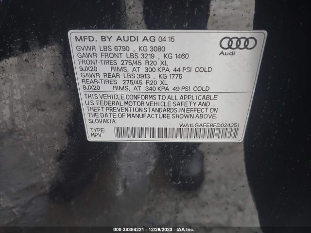 WA1LGAFE8FD024351 Audi Q7 3.0t Premium