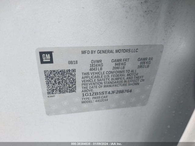 1G1ZB5ST4JF288764 Chevrolet Malibu 1ls
