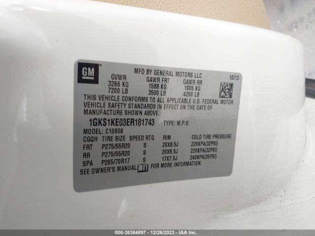 1GKS1KE03ER181743 GMC Yukon Xl 1500 Slt