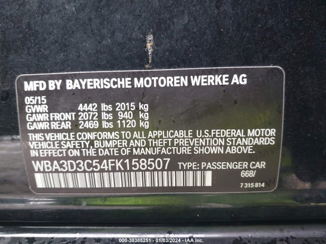 WBA3D3C54FK158507 BMW 328D