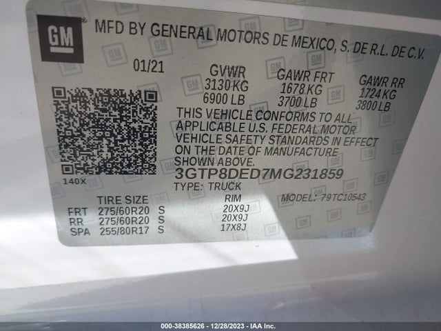 GMC Sierra 1500 Slt 2021 3GTP8DED7MG231859 Image 9
