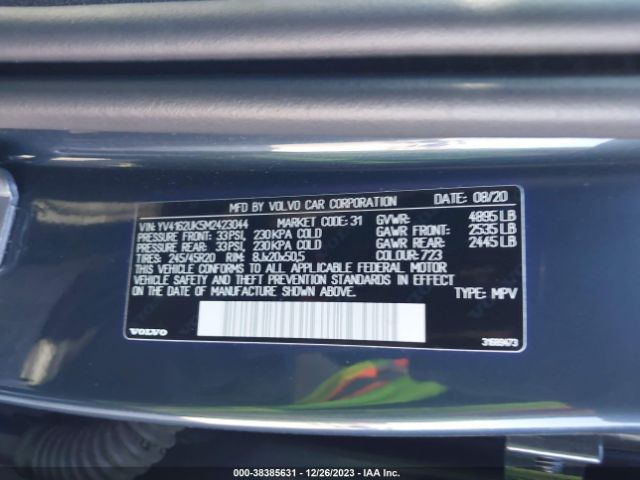 2021 VOLVO XC40 YV4162UK5M2423044 Photo 8