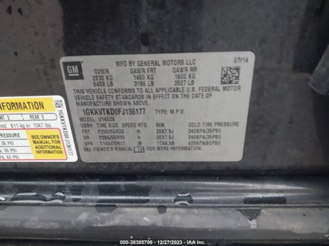 1GKKVTKD0FJ136177 GMC Acadia Denali