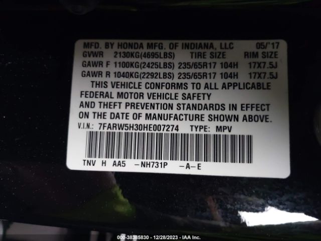 7FARW5H30HE007274 Honda CR-V LX