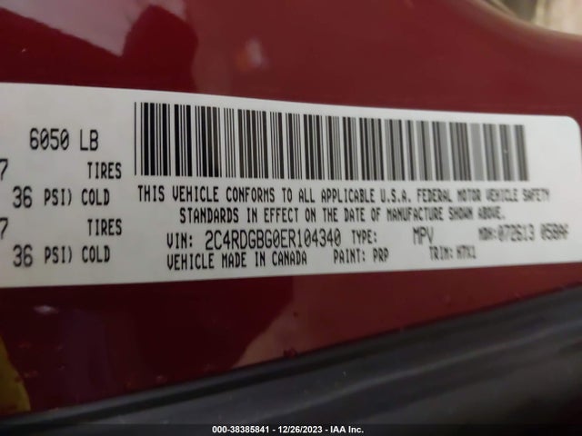 Dodge Grand Caravan Avp/se 2014 2C4RDGBG0ER104340 Image 9