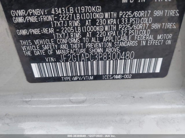 Subaru Crosstrek Premium 2023 JF2GTAPC3P8300480 Image 9