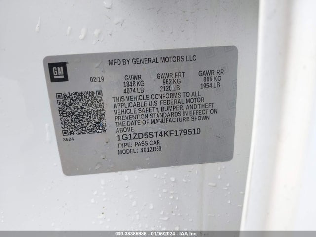 Chevrolet MALIBU LT 2019 1G1ZD5ST4KF179510 Image 9