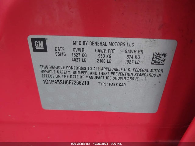 Chevrolet Cruze Ls Auto 2015 1G1PA5SH6F7266210 Image 9