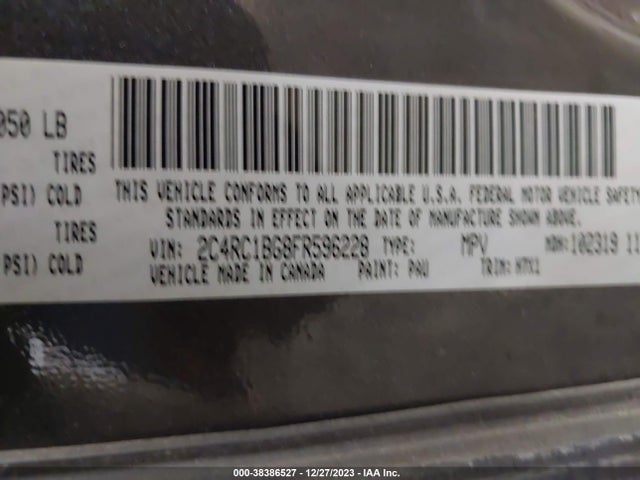 2015 CHRYSLER TOWN & COUNTRY TOURING VIN: 2C4RC1BG8FR596228