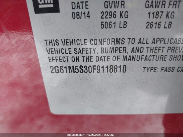 Cadillac XTS LUXURY 2015 2G61M5S30F9118810 Image 9