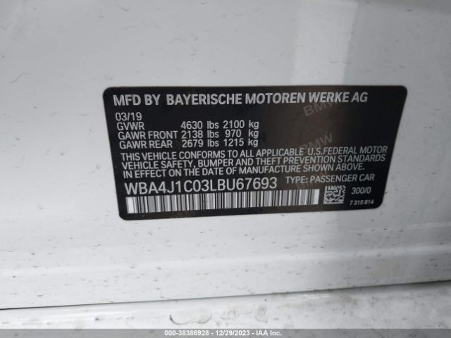 WBA4J1C03LBU67693 BMW 430i Gran Coupe